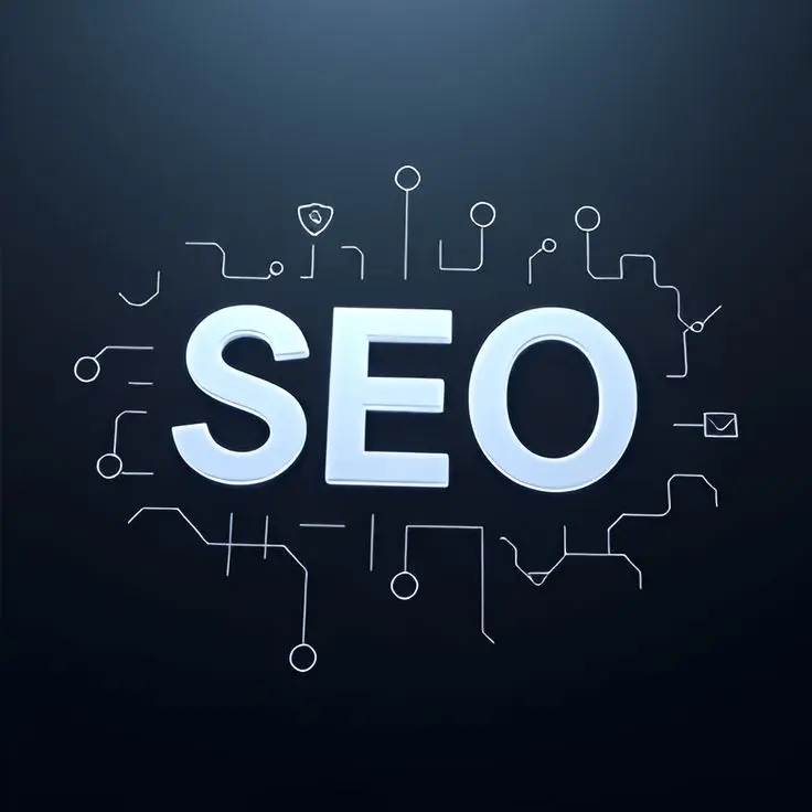 A 3D "SEO" graphic with digital circuit lines, perfect for a Freelance Digital Marketing Expert in Kannur,Kerala, India